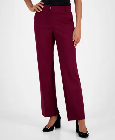 Kasper Women's Petite High Rise Pull-on Compression Pants In Shiraz