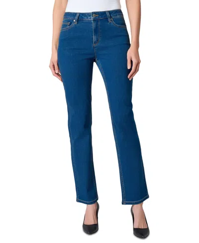 Kasper Women's Mid-rise Straight-leg Jeans In Blue