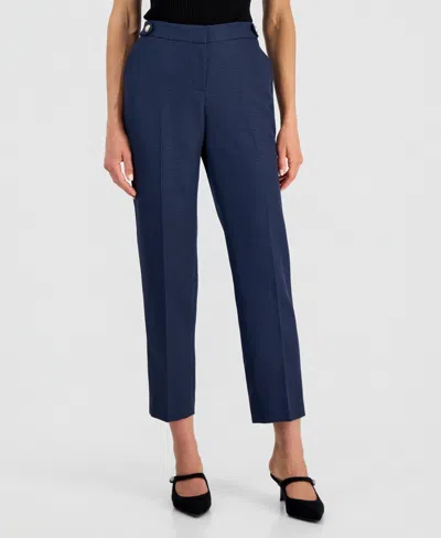 Kasper Women's Mini-check-print Mid-rise Ankle Pants, Regular & Peite In Black