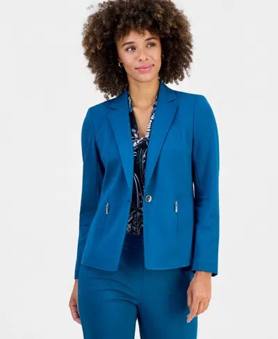 Kasper Women's Notch-collar Single-button Jacket In Blue