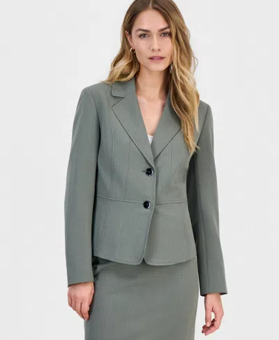 Kasper Women's Notched-collar Two-button Jacket, Regular & Petite In Green