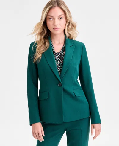 Kasper Women's One-button Blazer, Regular & Petite In Green