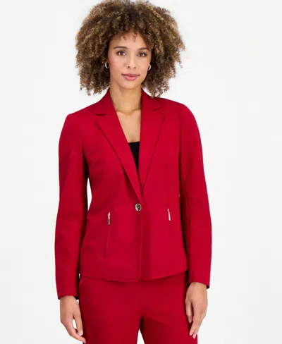 Kasper Women's One-button Notch Collar Blazer In Red