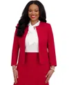 Kasper Women's Open-front Jacket, Regulaur & Plus Size In Crimson