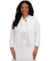 Kasper Women's Open-front Jacket, Regulaur & Plus Size In White