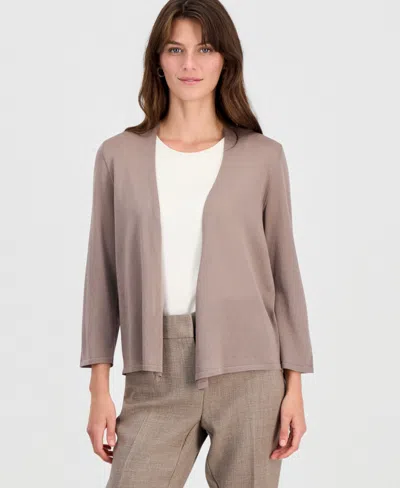Kasper Women's Open-front A-line Cardigan In Brown