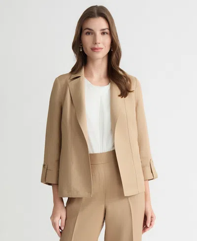 Kasper Women's Open-front Cuffed Blazer, Regular & Petite In Neutral