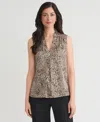 Kasper Women's Petite Printed Sleeveless Top In Multi