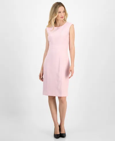 Kasper Women's Petite Sleeveless Princess-seam Sheath Dress In Tutu Pink