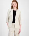 Kasper Women's Pinstripe Notch-collar 3/4-sleeve Jacket, Regular & Petite Sizes