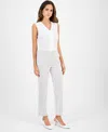 Kasper Women's Pinstriped Pants In Lily White,black