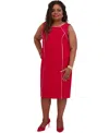 Kasper Women's Piped Sheath Dress, Regular & Plus Size In Crimson Cream