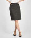 Kasper Women's Plaid-print Slim Pencil Skirt In Multi