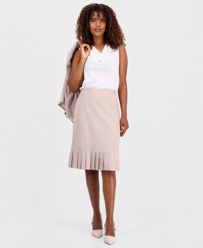 Kasper Women's Pleated-hem Pencil Skirt In Pink