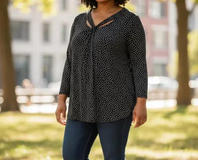 Kasper Women's Polka Dot Top In Black