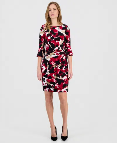 Kasper Women's Printed Bell-sleeve Sheath Dress In Multi
