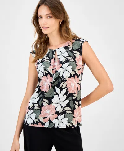 Kasper Women's Printed Keyhole Sleeveless Top, Regular & Petite
