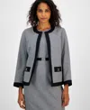 Kasper Women's Printed Open-front Blazer In Black,white