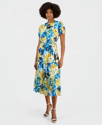 Kasper Women's Printed Tiered Midi Dress In Multi