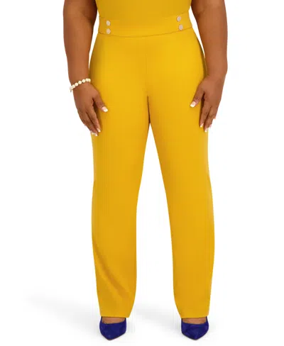 Kasper Women's Pull-on Rivet Faux Extend Tab Trousers In White