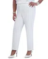 Kasper Plus Size Stretch-crepe Straight-fit Suit Pants In White