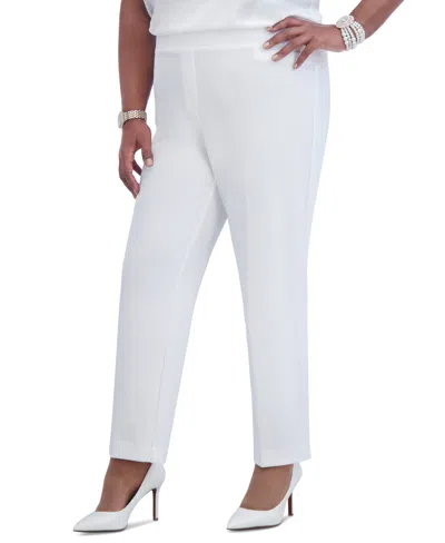 Kasper Women's Pull-on Straight-leg Pants In White