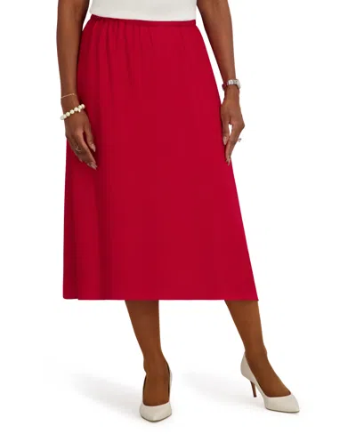 Kasper Women's Pull-on Shirred A-line Skirt In Red
