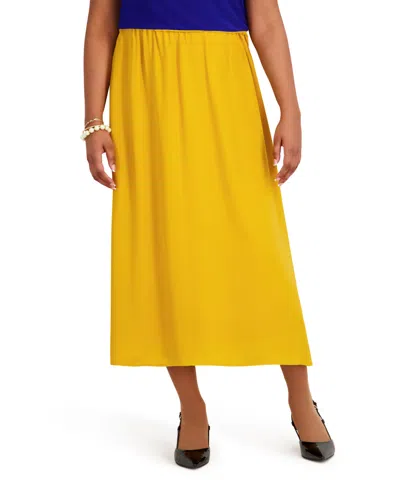 Kasper Women's Pull-on Shirred A-line Skirt In Yellow