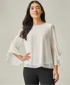 Kasper Plus Size Ruffle-sleeve Blouse In Vanilla Ice