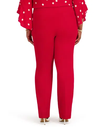 Kasper Women's Seamed Slash Pocket Trousers Pants In Crimson