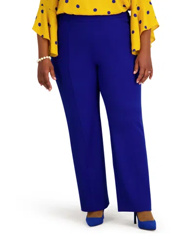 Kasper Women's Seamed Slash Pocket Trousers Pants In Royal Signature