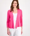 Kasper Self Edge Open Front Cardigan In Pink