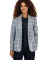 Kasper Plus Size Sequin Statement Blazer In Metallic