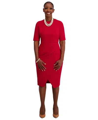 Kasper Women's Short-sleeve Wrap Dress, Regular & Plus Sizes