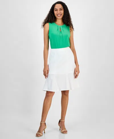Kasper Women's Side-zip Flared Skirt, Regular & Petite Sizes In Lily White