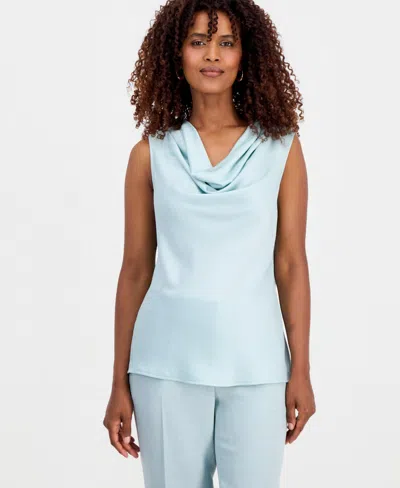 Kasper Women's Sleeveless Cowlneck Top In Blue