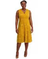 Kasper Women's Sleeveless Fit & Flare Dress, Regular & Plus Sizes In Yellow