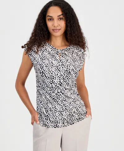 Kasper Women's Sleeveless Knotted-neck Top In Black