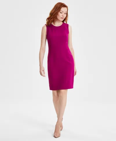 Kasper Women's Sleeveless Princess-seam Sheath Dress In Cerise
