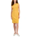 Kasper Plus Size Sleeveless Multi-seam Sheath Dress In Gold Signature