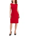 Kasper Cap Sleeve Sheath Dress In Fire Red