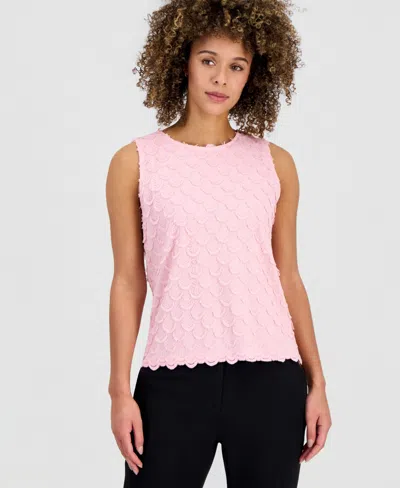Kasper Women's Sleeveless Scalloped-lace Top In Brown
