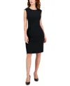 Kasper Women's Sleeveless Seamed Waist Sheath Dress In Black