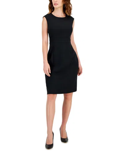 Kasper Women's Sleeveless Seamed Waist Sheath Dress In Black