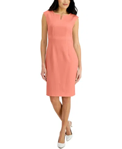 Kasper Notched-neck Sheath Dress In Black