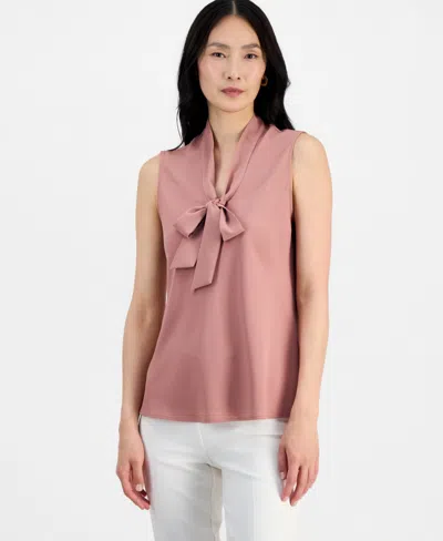 Kasper Women's Sleeveless Tie-neck Top In Pink