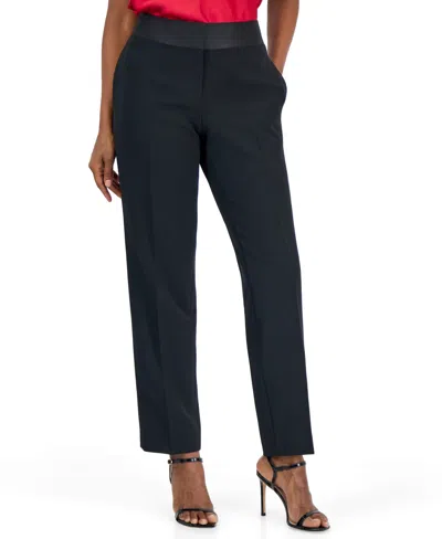 Kasper Women's Slim Satin Unlined Pants In Gray