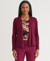 Kasper Women's Stitch-trim A-line Open-front Jacket In Burgundy