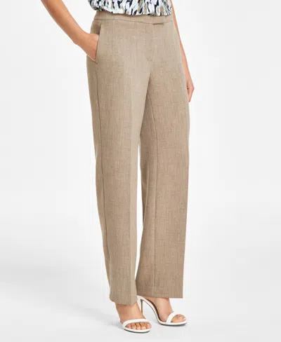 Kasper Women's Straight-leg Extended-tab Pants In Cypress Grey