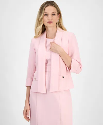Kasper Shawl Collar Stretch Crepe Blazer In Tutu Pink
